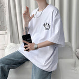 Spring Summer Men's T-shirts Korean Style Loose Little Devil Graphic T-shirt Casual Oversized T-Shirt Men's Clothing aidase-shop