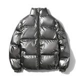 Aidase Autumn Winter New Mens Metallic Casual Down Puffer Jacket Coats Stand Collar Zip Thick Warm Bubble Jackets Parka aidase-shop