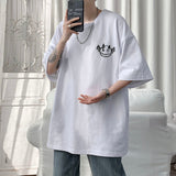 Spring Summer Men's T-shirts Korean Style Loose Little Devil Graphic T-shirt Casual Oversized T-Shirt Men's Clothing aidase-shop