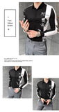 Fashion 2021 Patchwork Color Shirt Men Slim Fit Autumn New Long Sleeve Shirts Men All Match Digital Print Blouse Men Clothing aidase-shop