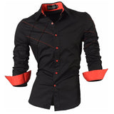 jeansian Spring Autumn Features Shirts Men Casual Long Sleeve Casual Slim Fit Male Shirts Zipper Decoration (No Pockets) Z015 aidase-shop