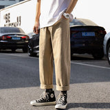 Aidase Simple Pants Men Casual Solid Loose All-match Large Size S-5XL Students Ankle Length Trousers Trendy Males Retro Ulzzang Popular aidase-shop