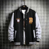 Aidase    New Arrival Letter Rib Sleeve Cotton Fashion Logo Single Breasted Casual Bomber Baseball Jacket Loose Cardigan Coat aidase-shop