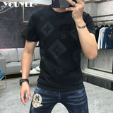 Aidase T-Shirt Men Rhinestone Pink Shirt Large Size 4XL New 2022 Summer Personalized Trend High Quality Short Sleeve Tees Male Top aidase-shop