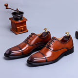 Handmade First Layer Cow Leather Shoes Men Four Seasons Brand Formal Business Dress Genuine Leather Shoes for Gentleman aidase-shop