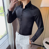 British Style Long Sleeve Shirt Men Clothing Fashion  Autumn Business Formal Wear Chemise Homme Slim Fit Camisa Masculina aidase-shop