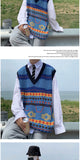 Aidase Sweater Vest Men College Retro Knitted Unisex Autumn Winter Korean Style Trendy Loose All-match V-neck Harajuku Ins Sleeveless aidase-shop