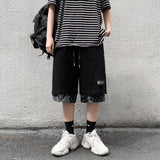 Aidase Men Casual Shorts Summer Knee-length Side Buttons Patchwork Fake 2 Pieces Harajuku High Street Wear Retro Jogger Baggy Oversize aidase-shop