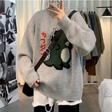 Aidase Men's Sweater Korean personality pullover top goth oversized Harajuku all-match kawaii bottoming female wool sweater couple wear aidase-shop