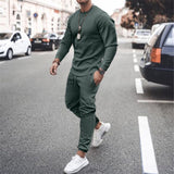 Aidase Spring Summer Casual Men Tracksuit 2022 Fashion Two Piece Sets Long Sleeve O-Neck Tops And Jogger Trouser Outfits Men Streetwear aidase-shop