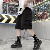 Men Women's Cargo Shorts Korean Students Loose Summer Wide Leg Casual Short Pants Retro Punk Style Streetwear Unisex Hip Hop aidase-shop