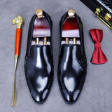 Men's Genuine Leather Casual Shoes Male Cowide Leather British Hand-Stitched Polished Business Dress Shoes Fashion Oxfords aidase-shop