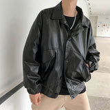 Aidase 2022 Leather jacket male handsome bomb street motorcycle clothing spring autumn loose jacket Korean baseball uniform casual jacket aidase-shop