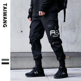 Aidase Joggers Cargo Pants for Men Casual Hip Hop Hit Color Pocket Male Trousers Sweatpants Streetwear Ribbons Techwear Pants aidase-shop