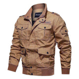 Aidase Spring and autumn military jacket male cotton water wash collar pilot cotton jacket large size plus velvet winter youth aidase-shop