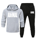 Aidase Mens Autumn Winter Animal Print Sweatshirt Tops Pants Sets Hoodies+Pants Jogging Sport Suit Track Running Two Sportswear aidase-shop