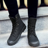 All Black Men Shoes New Fashion High Top Sneakers Men Casual Canvas Shoes Boys Zapatos De Hombre Military Boots Tenis Masculino aidase-shop