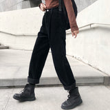 Aidase New  Autumn Corduroy Cargo Pants Elastic Waist Vintage Harajuku Korean Casual Trousers Female 90s Streetwear aidase-shop