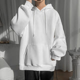 Harajuku Basic Hoodies Men Casual Hooded Sweatshirts Solid Color Oversized Hoodie Male Loose Pullovers Tops aidase-shop