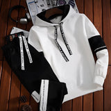 Aidase 2022 Sets Tracksuit Men Autumn Winter Hooded Sweatshirt Drawstring Outfit Sportswear 2021 Male Suit Pullover Two Piece Set Casual aidase-shop