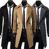 Aidase Fashion Brand Autumn Jacket Long Trench Coat Men's High Quality Self-cultivation Solid Color Men's Coat Double-breasted Jacket aidase-shop