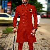 Aidase Suits for Men Groom Tuxedo  Indian Wedding Wear Casual Man Blazer Men Burgundy Suit Slim Wedding Suits （Jacket+Pants） aidase-shop