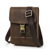 Aidase Crazy Horse Leather Crossbody Bag For Men Luxury Brand Small Shoulder Bags Fashion Male Messenger Bag For iPad aidase-shop