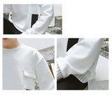 Aidase Spring and Autumn New Korean-Style  Long-Sleeved Men's Loose  Front Short Back Long round Collar Top aidase-shop