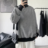 Aidase  Autumn Black/white Plaid Hoodie Men's Fashion Casual O-neck Sweatshirt Men Streetwear Loose Hip-hop Pullover Hoodie Mens Hoody aidase-shop