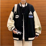 Aidase 2022 Korean Clothes Autumn Baseball Uniform Men Patchwork Loose All-match Jacket Trend Harajuku Streetwear Men Winter Jackets Coat aidase-shop