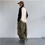 Aidase   Streetwear Loose Casual Pants Large Pocket Wide Leg Pants Overalls Retro Super Military Oversized Sweatpants Fashion Trousers aidase-shop