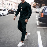 Aidase Spring Summer Casual Men Tracksuit 2022 Fashion Two Piece Sets Long Sleeve O-Neck Tops And Jogger Trouser Outfits Men Streetwear aidase-shop