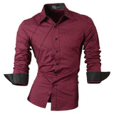 jeansian Spring Autumn Features Shirts Men Casual Long Sleeve Casual Slim Fit Male Shirts Zipper Decoration (No Pockets) Z015 aidase-shop