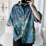 Summer Flower Shirt Men's Fashion Printed Casual Shirt Loose Hawaiian Shirt Men Streetwear Wild Short-sleeved Shirt M-5XL aidase-shop