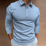 Aidase  Men Long Sleeve Polo Shirt Zipper Design Turn down collar pure Color Polos Male Clothing Streetwear Casual Fashion Men Tops aidase-shop