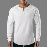 Men Polo Shirt Cotton Solid Color Long Sleeve T-shirt Man Casual Tee Sport Tops aidase-shop