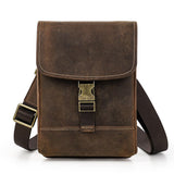 Aidase Crazy Horse Leather Crossbody Bag For Men Luxury Brand Small Shoulder Bags Fashion Male Messenger Bag For iPad aidase-shop