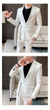 Aidase Spring New Suit Men Single Button Mens Slim Fit Suits with Pant Casual Stage Wedding Dress Belt Prom Tuxedo Costume Homme aidase-shop