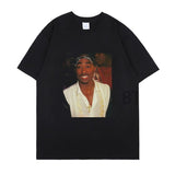 Aidase   2022 New 2pac Rap T Shirts print O-Neck Short Sleeve Regular Mens Top Quality Hip hop tShirt Tupac cotton black oversize t-shirt aidase-shop