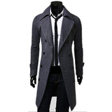 Aidase Fashion Brand Autumn Jacket Long Trench Coat Men's High Quality Self-cultivation Solid Color Men's Coat Double-breasted Jacket aidase-shop