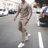 Aidase Spring Summer Casual Men Tracksuit 2022 Fashion Two Piece Sets Long Sleeve O-Neck Tops And Jogger Trouser Outfits Men Streetwear aidase-shop