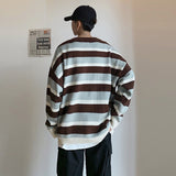 Aidase Pullovers Men Long Sleeve Tops Fall Fashion Vintage Striped Design All-match Students Loose O-neck Harajuku Streetwear Chic Male aidase-shop