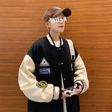 Aidase 2022 Korean Clothes Autumn Baseball Uniform Men Patchwork Loose All-match Jacket Trend Harajuku Streetwear Men Winter Jackets Coat aidase-shop