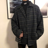 Aidase  High street plaid jacket men's autumn and winter thickening Korean loose student Hong Kong style chic retro Temperament  jacket aidase-shop