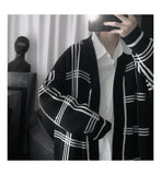 Aidase  Jacket Men's Casual Long-Sleeved Loose Fashion Cool Knitted Cardigan Autumn and Winter Sweater aidase-shop