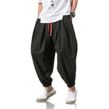 2022 Summer Style Harem Pants Men Chinese Style Casual Loose Cotton Linen Sweatpants Jogger Pants Streetwear Trousers ABZ397 aidase-shop