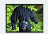 Men Medieval Renaissance Grooms Pirate Reenactment Larp Costume Lacing Up Shirt Bandage Top Middle Age Clothing For Adult 3XL aidase-shop