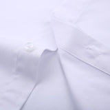 Men's Classic French Cuff Hidden Button Dress Shirt Long-sleeve Formal Business Standard-fit White Shirts (Cufflinks Included) aidase-shop