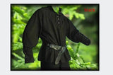 Men Medieval Renaissance Grooms Pirate Reenactment Larp Costume Lacing Up Shirt Bandage Top Middle Age Clothing For Adult 3XL aidase-shop