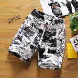 new fashion printed men cotton shorts men's casual shorts drawstring waist bermuda shorts S-4XL drop shipping ABZ262 aidase-shop